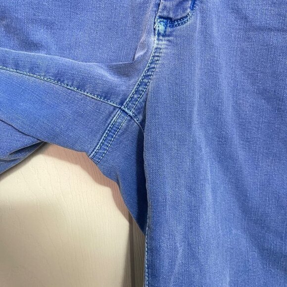 NYDJ Women's Parisian Blue Colored Raw Hem Sheri Ankle Straight Stretch Jeans 2 - Picture 10 of 11